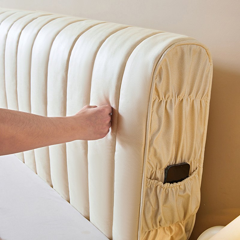 简约科技布全包床头套罩软包2024年新款高级感通用型万能靠背靠垫