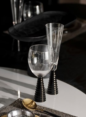 客厅酒柜餐边柜酒杯套装餐桌餐具轻奢样板间售楼处软装饰品