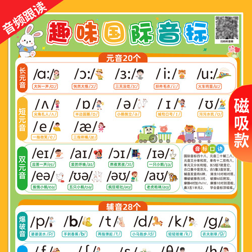 儿童启蒙48个国际音标有声挂图