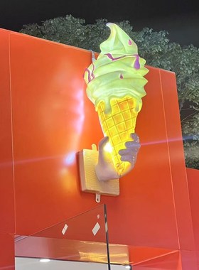 冰淇淋雕塑模型壁挂融化冰激凌摆件甜甜圈雪糕冰棒发光多巴胺甜品