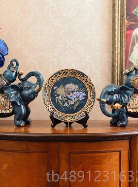 正品欧大式招财象件装品电视柜创意软摆装办公室工艺摆设开业礼饰