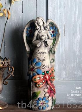 正品百亩爱家复古做旧美式田园天使的箴言花园庭阳装台饰院品摆件