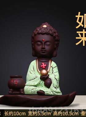 正品小和摆件小尚沙弥佛系客厅禅意一禅小件摆办公室可爱摇头桌公