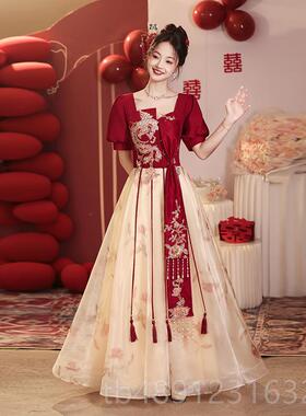 正品大码敬酒服新娘高感订刺绣结婚婚礼服胖mm2002025新款回级门