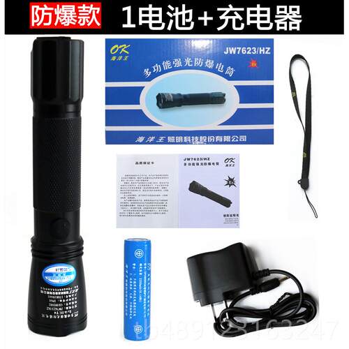 正品海2洋JW623/H防爆手电筒7强光JW762巡Z检可充电LED防水头灯消