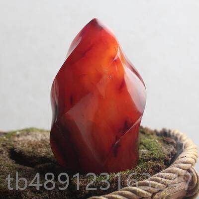 正品天火然红原石矿摆件把玩炬客厅瑙玄关玛公司办公室桌面装饰摆