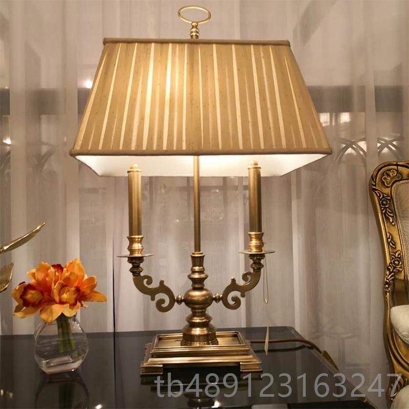 正品口式纯铜美台灯高档简美灯饰全铜台灯欧式古典书别房出简约墅