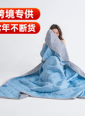 跨境新款凉感丝冰淇淋夏被外贸亚马逊纯色印花空调被子夏凉被批发