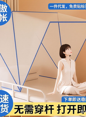 可折叠蚊帐便携学生宿舍上铺用2026年新款网红简易加密家用免安装