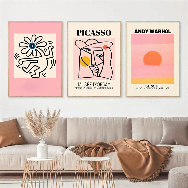 画廊墙艺术毕加索海报画芯基思日落油画墙海报客厅家居装饰帆布画图片