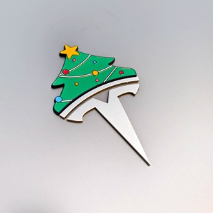 圣诞帽树发财帽3D立体创意文字汽车车贴原车材质标个性创意车标贴