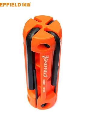 钢盾S050021 8件套折叠式公制内六角扳手 平头花型螺丝刀功能组套