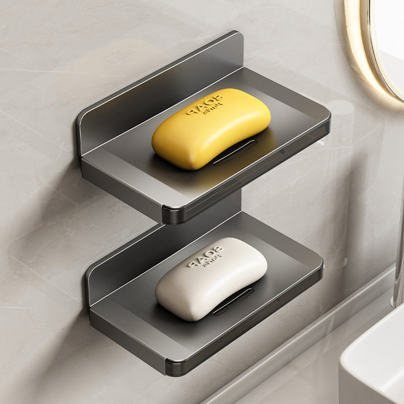 卫生间放肥皂专用盒贴墙上壁挂式的架子洗手台肥宅盒香皂沥水盘