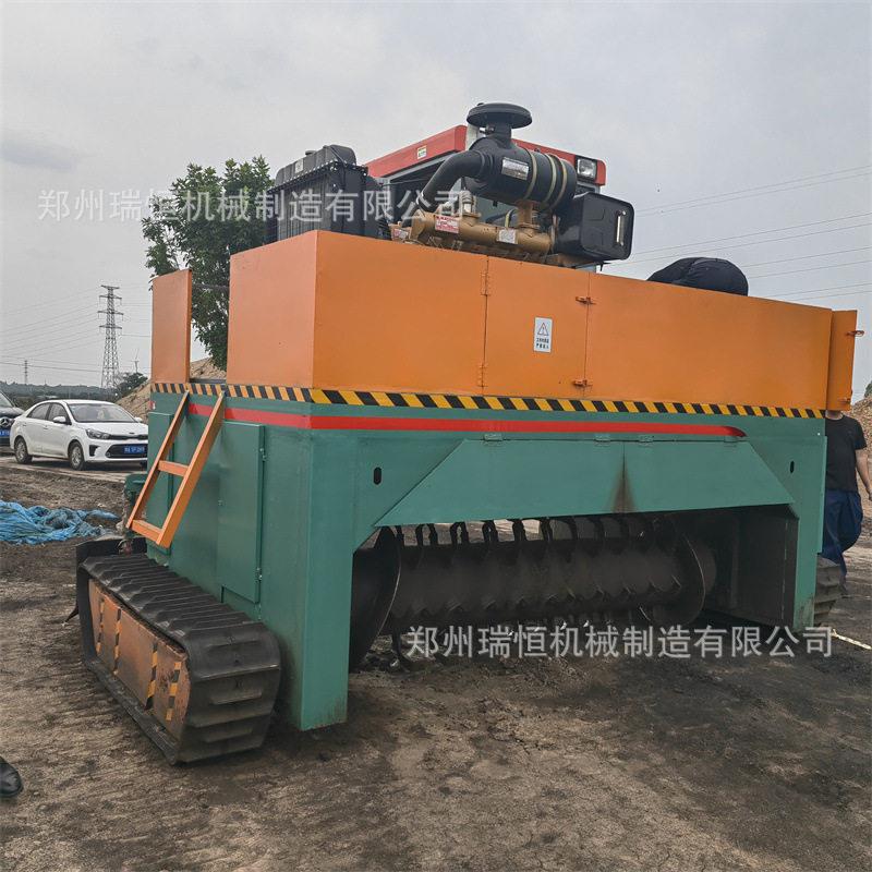 牛粪鸡粪粪翻堆堆发设备鸡粪履带羊翻抛IUK机全套有机酵设备