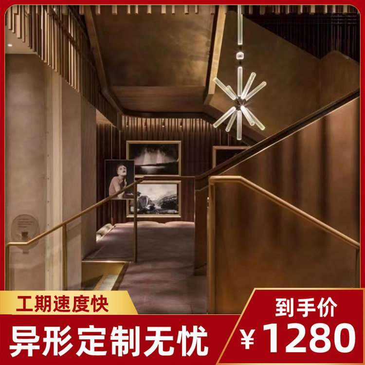 高定美式风格科技木饰面板 免漆装饰板材室内背景墙异形饰面板