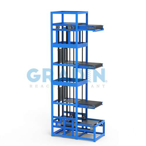 设C型仓库连657机续输送往复式垂直循环快提升机进出口计速滚筒输