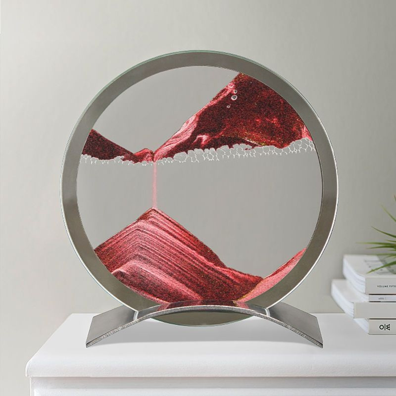 【包邮】创意镜面流沙画客厅摆件解压居家酒柜装饰品3d立体沙漏生