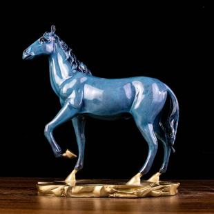 彩绘铜马生肖马 饰铜马工艺品摆件 家居客厅店铺装