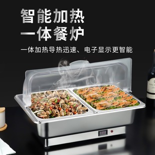 可视食物翻盖酒店保温不锈钢商用餐厅布菲炉Stove批发跨境热销