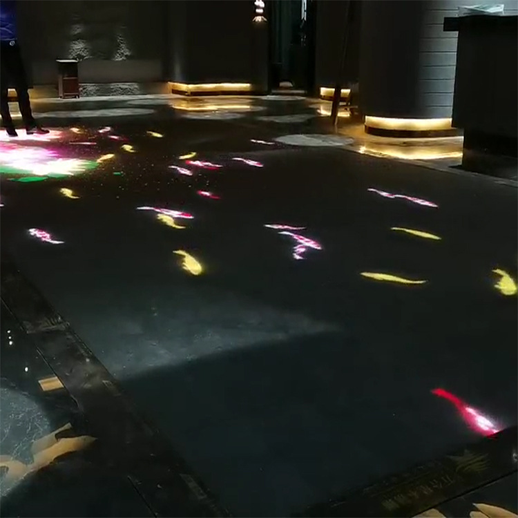 踩鱼LED智能动态地板 室内LED地板踩踏屏幕 3D人鱼走动地面屏