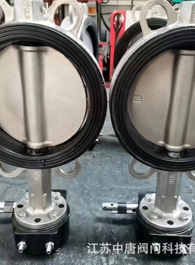 D371J-16P涡轮无销板对夹蝶阀 涡轮半衬胶2205板蝶阀 CF8材质