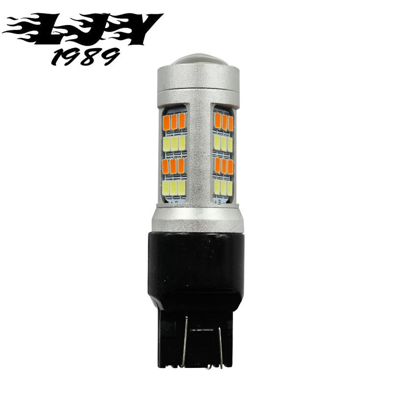 汽车led刹车灯S25 2835 42LED双色7443 T20 T25大功率高亮灯泡