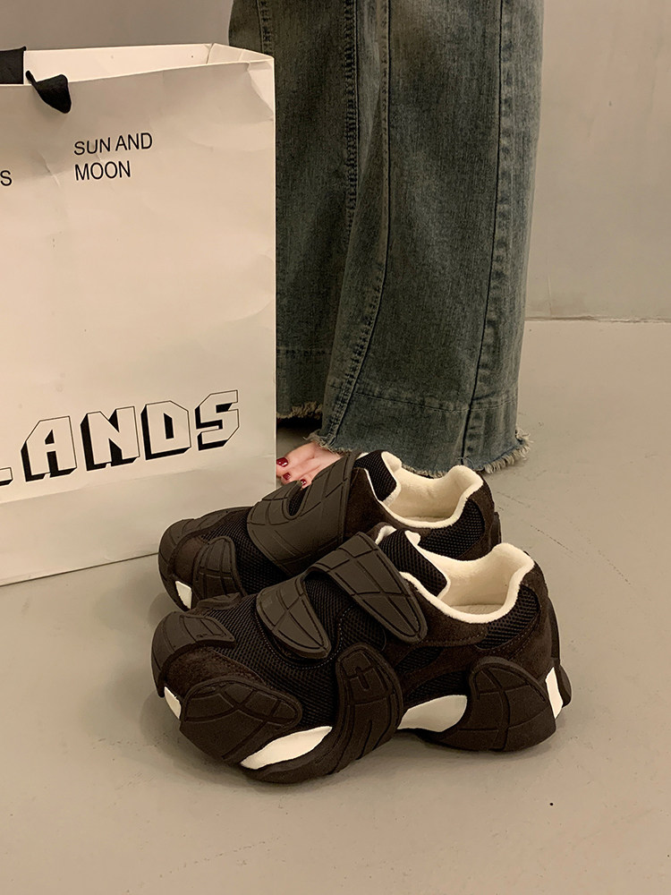 香港百搭厚底老爹鞋女2025秋冬新款小个子增高加绒运动休闲阿甘鞋,女鞋,老爹鞋,淘宝优惠券,粉丝福利购,淘宝优惠卷