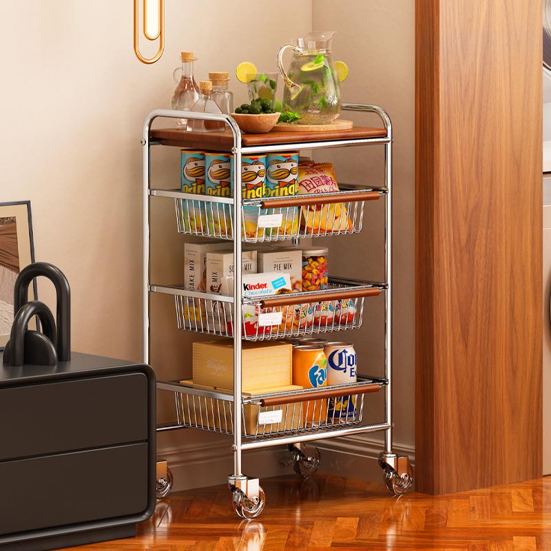 a生中古零食小推车置物架沙发边几客厅移动茶几边柜小推桌收纳架