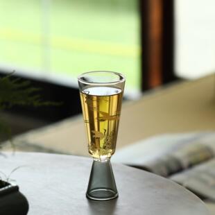 归鸿 手绘高硼硅玻璃茶杯女士专用主人杯品茗杯单杯闻香杯高足杯