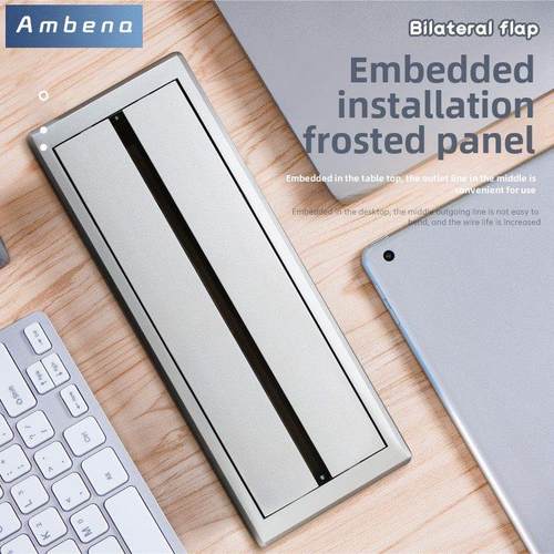 电脑桌桌面穿线孔盖铝合金穿线盒电脑桌86插座隐埋线孔盖