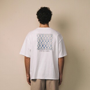 Azure Hues『糯感轻磨毛』口袋复古拼花男女百搭简约数码印花T恤