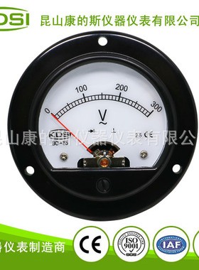KDSI指针式圆形电表 整流式电压表BO-65 AC300V白色灯光电压12V