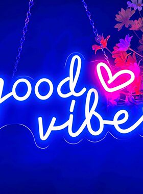 HOHOSIGN Good Vibes 霓虹灯标志粉红色霓虹灯