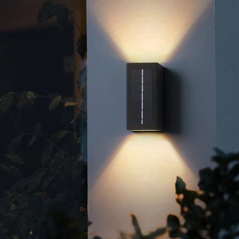 太阳能壁灯户外洗墙灯防水庭院灯别墅外墙灯室外露台花园围墙壁灯