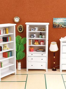 微缩场景白色书柜/玻璃柜/斗柜 10分12分ob11 bjd gsc娃屋模型