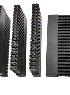 PC104工业级加长加垫2.54双排母2*20P塑高21MM L23.35针长2.15