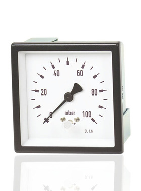 四方型膜盒微压表轴向织染机设备烧毛机用YESF-144Z 100mbar G1/2