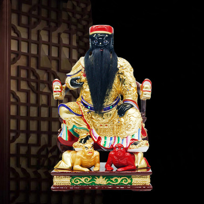 新品香樟木雕普渡公像面燃大士居家家用摆件