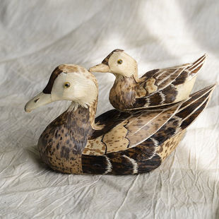 BJ231邱师傅竹木笋壳鸭桌面摆件竹雕家居摆件礼品手工