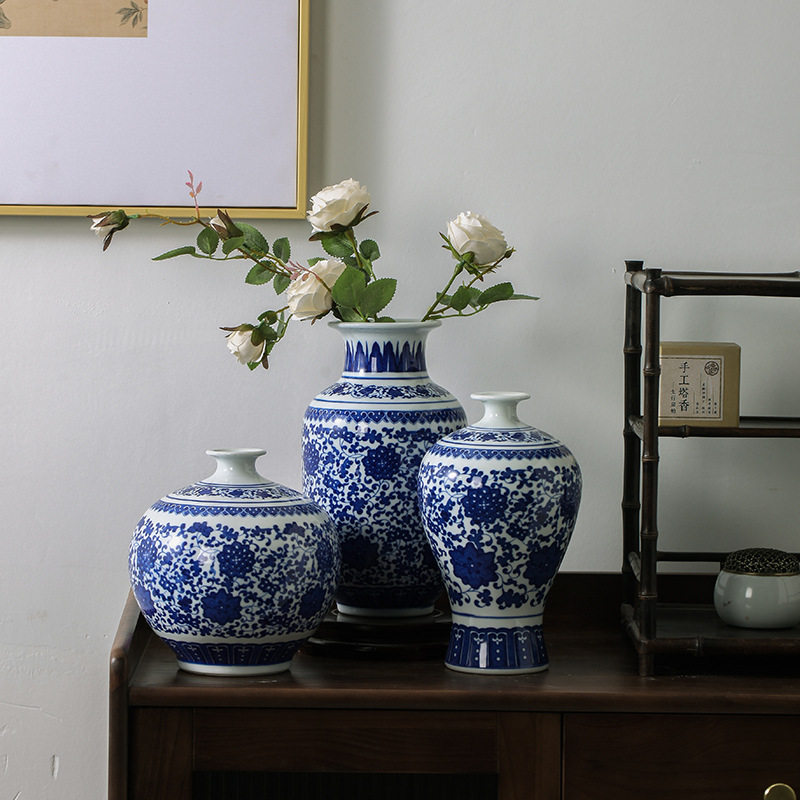 青花瓷仿古花瓶客厅插花家居软装样板房玄关电视酒柜摆件陶瓷复古,模玩/动漫/周边/娃圈三坑/桌游,文化/体育周边,淘宝优惠券,粉丝福利购,淘宝优惠卷