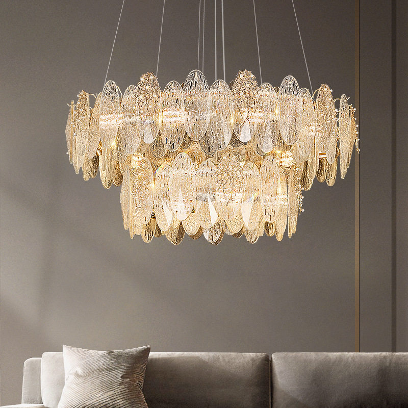 铧锒新款法式客厅水晶吊灯高级感大师设计餐厅吊灯轻奢主卧吊灯