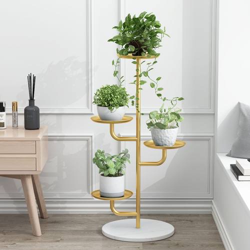 树形花架置物架客厅阳台轻奢简约现代北欧风格铁艺可移动多层落地