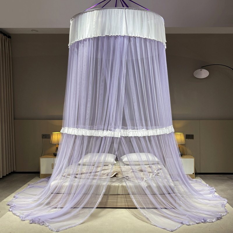 CB#新款加大1.5米直径圆顶子母床吊顶蚊帐2米大床1.2米小圆床用床