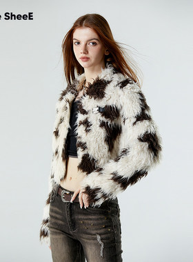 Vone SheeE 美式辣妹环保仿皮草毛毛外套短款女小个子2025秋冬女