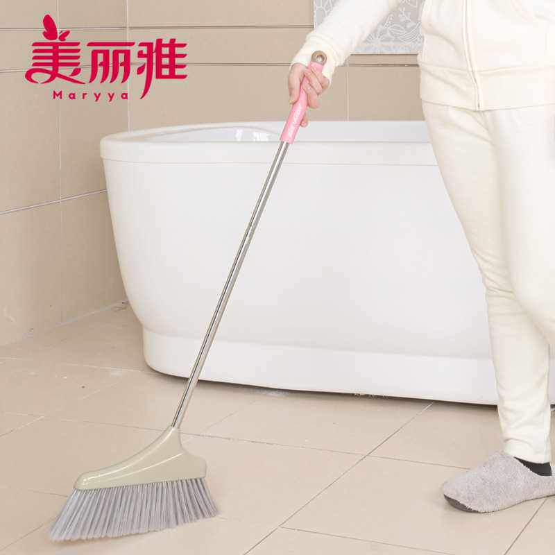 美丽雅酷炫时尚扫把塑料丝不锈钢杆家务塑料笤帚直供