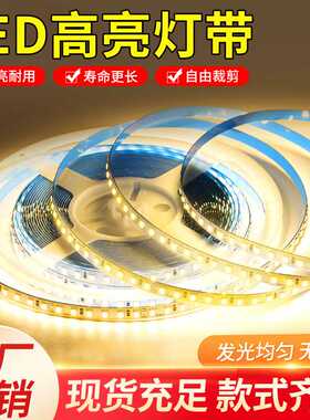 led低压软灯带120灯240灯高亮2835光源裸板带背胶灯带灯槽12V24V