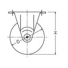 420R-50R 2寸黑色橡胶 固定轮  载重30KG  高度65MM锤牌脚轮