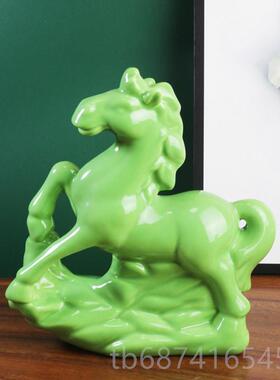 正品瓷生肖动物白色摆件玄陶关装饰居饰品办公简约马现家代工艺品