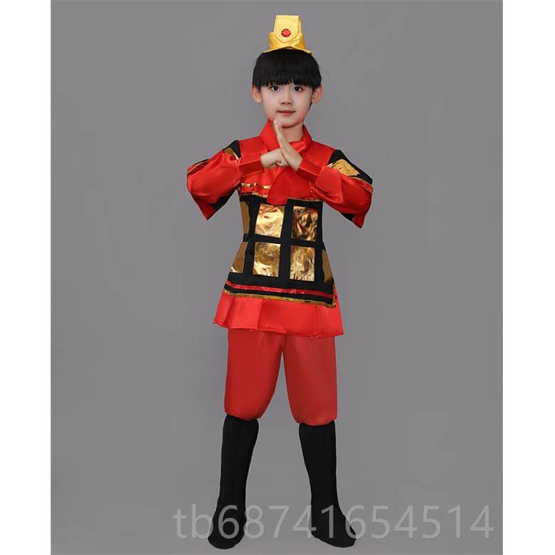 正品儿童古装汉服三国演义士兵飞演出服士花木兰古代服装岳兵将军图片