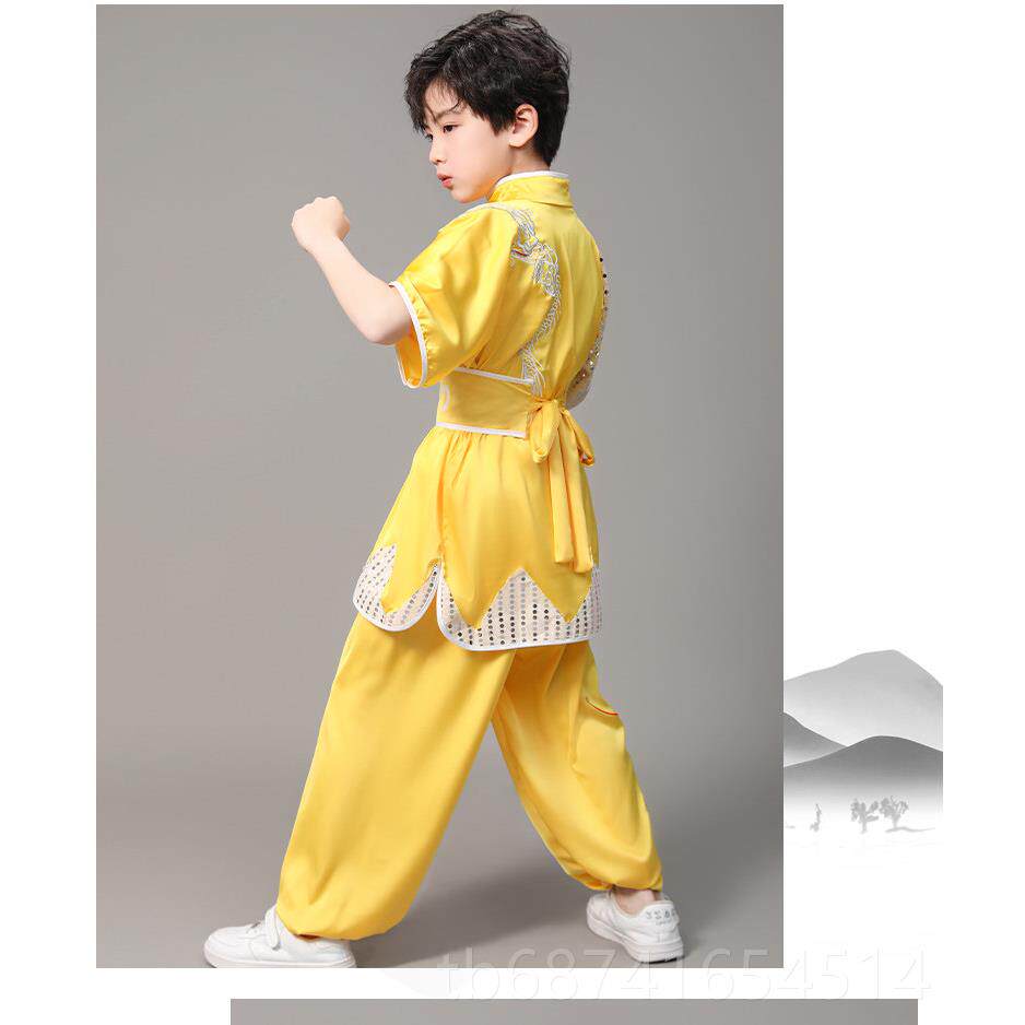 正品儿童武术比赛表演服园长操短袖太极服功小学生体少儿幼儿练演